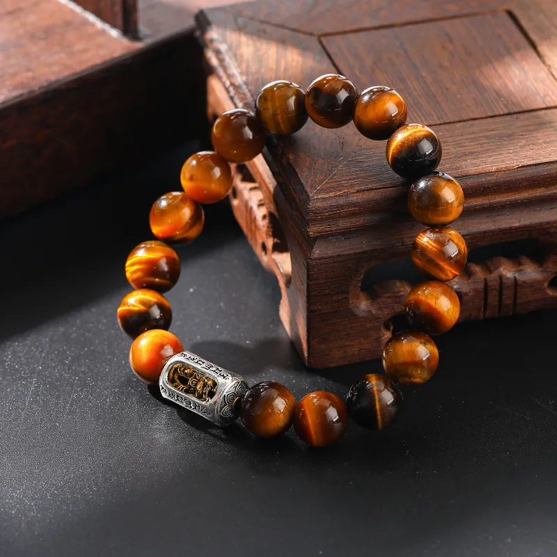 Tanner Tiger's Eye Stone Bracelets Unisex-4