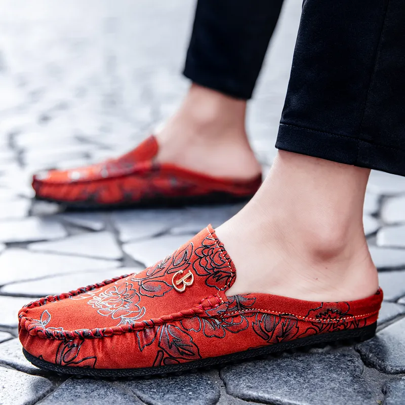 Mr. Thorn Tree Rubber Sole Stitching Sequins Slip Resistant Abrasion Resistant Closed Toe Slippers Men's-1