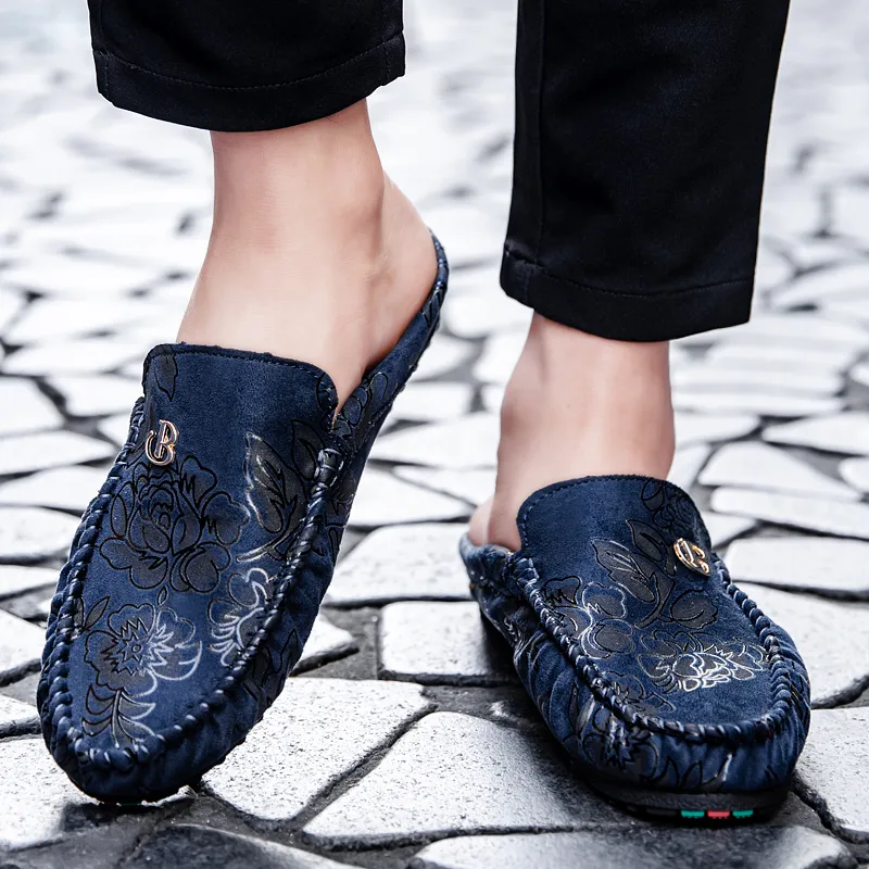 Mr. Thorn Tree Rubber Sole Stitching Sequins Slip Resistant Abrasion Resistant Closed Toe Slippers Men's-11