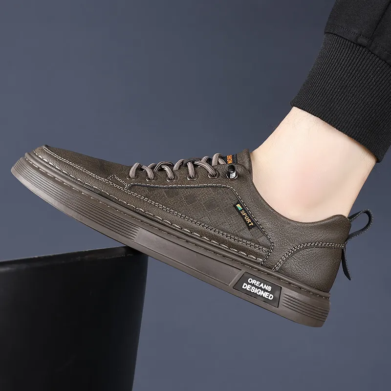 Mr. Thorn Tree Low-Top Skateboard Shoes Men's Khaki-3