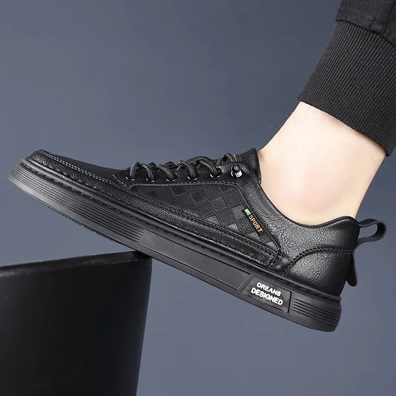 Mr. Thorn Tree Low-Top Skateboard Shoes Men's Black-3