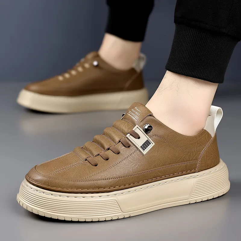 Mr. Thorn Tree Low-Top Skateboard Shoes Men's Khaki-1
