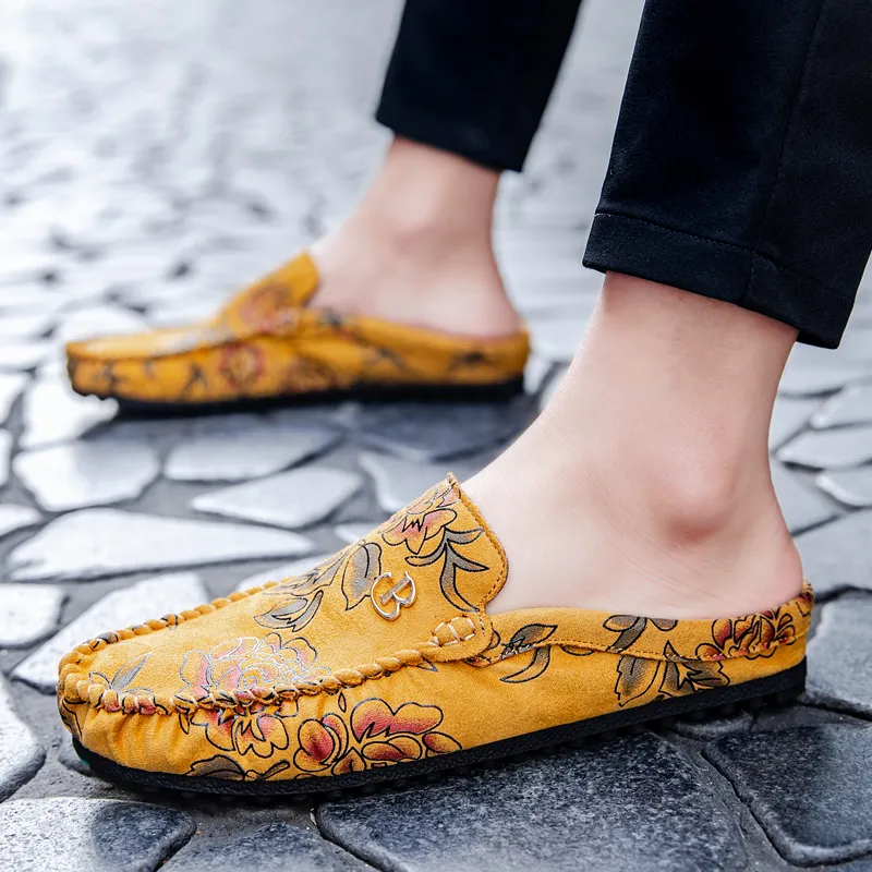 Mr. Thorn Tree Rubber Sole Stitching Sequins Slip Resistant Abrasion Resistant Closed Toe Slippers Men's-5