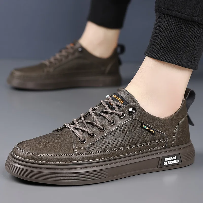 Mr. Thorn Tree Low-Top Skateboard Shoes Men's Khaki-4