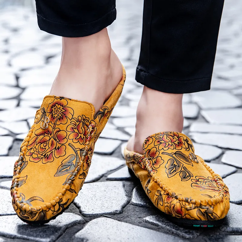 Mr. Thorn Tree Rubber Sole Stitching Sequins Slip Resistant Abrasion Resistant Closed Toe Slippers Men's-7