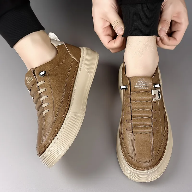 Mr. Thorn Tree Low-Top Skateboard Shoes Men's Khaki-3