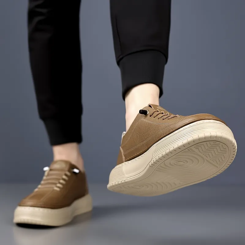 Mr. Thorn Tree Low-Top Skateboard Shoes Men's Khaki-4