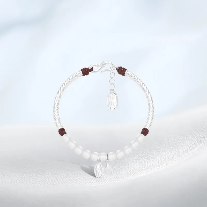 PRETTY DIARY S999 Fine Silver Bangles Women's-2