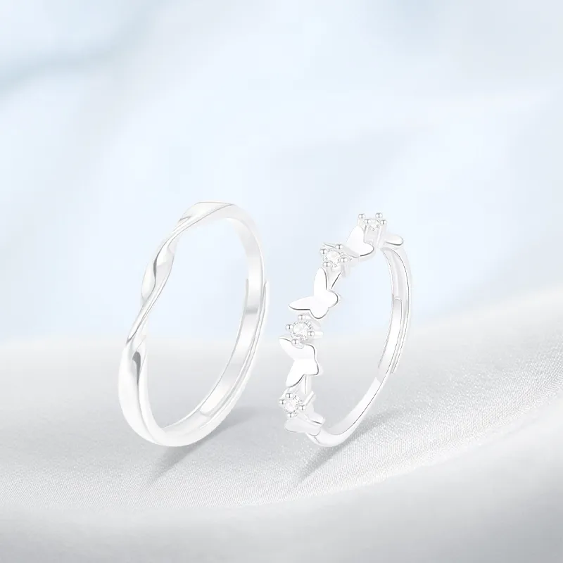 PRETTY DIARY Zircon Rings Unisex-1