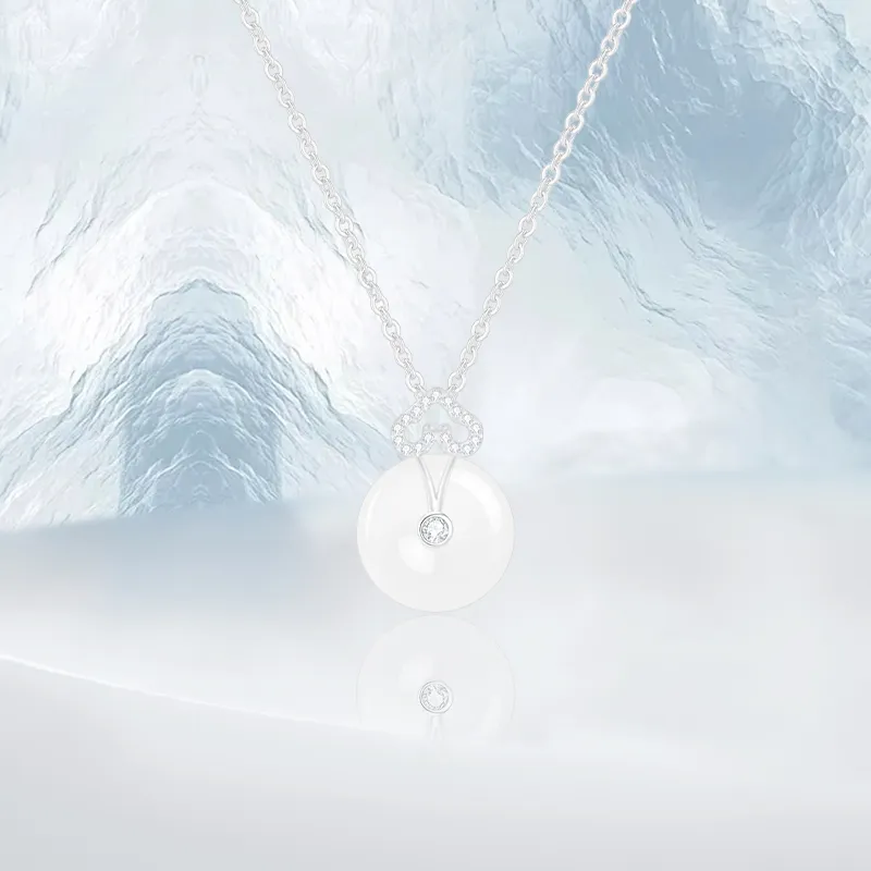 PRETTY DIARY Zircon Necklaces Women's Silver/Yellow-1