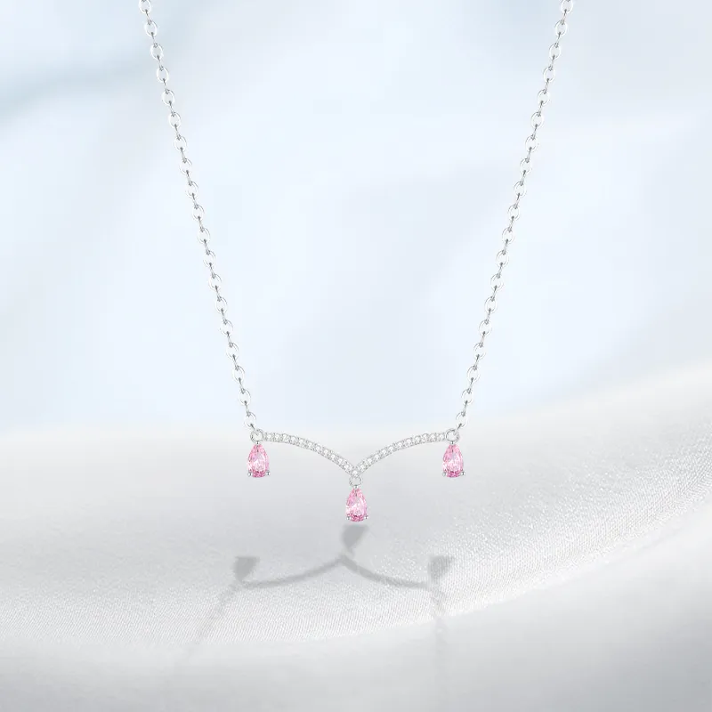 PRETTY DIARY Zircon Necklaces Women's-2