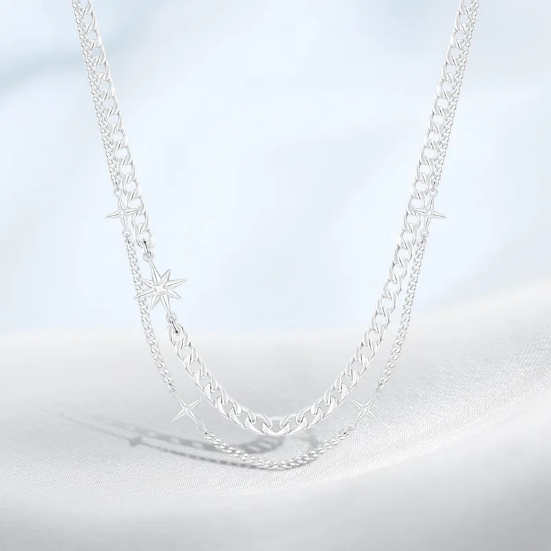 PRETTY DIARY Zircon Necklaces Unisex-2