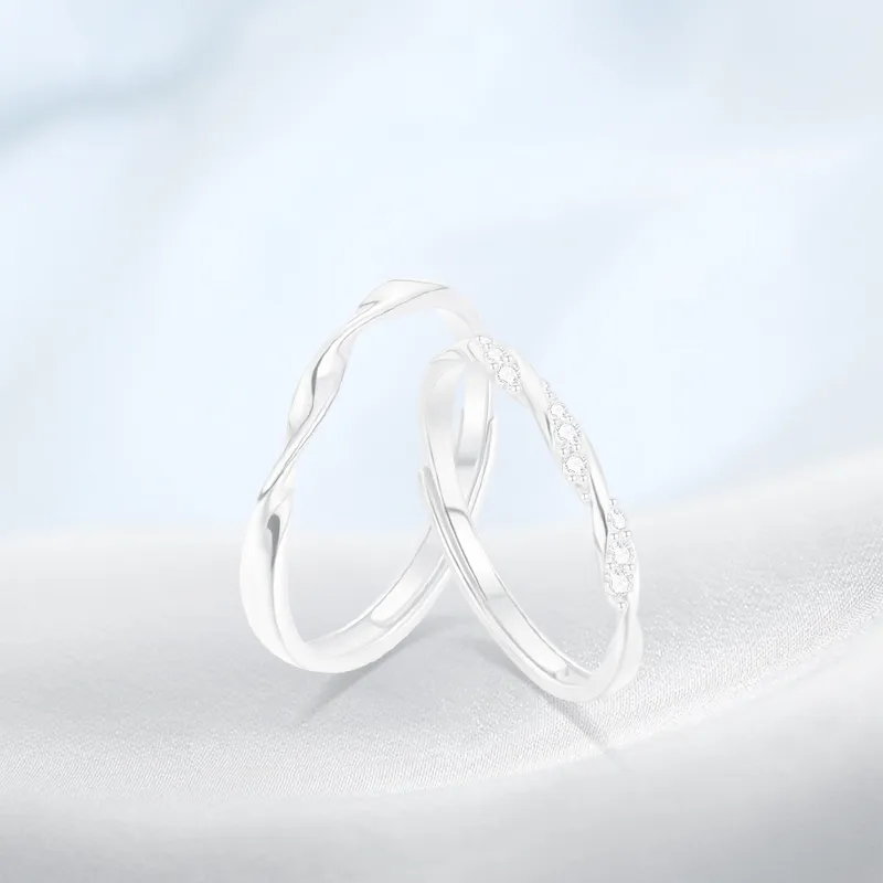PRETTY DIARY Zircon Rings Unisex-3