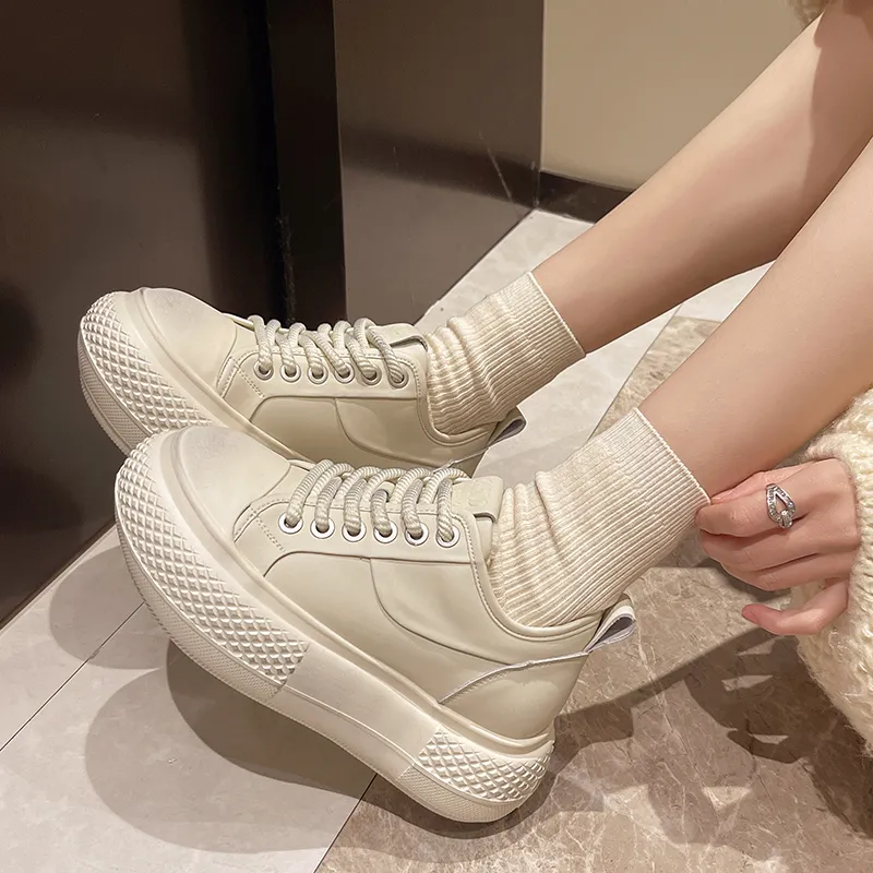 WENPU Slip-Resistant Lightweight Height Increasing Low-Top Casual Shoes Women's-11