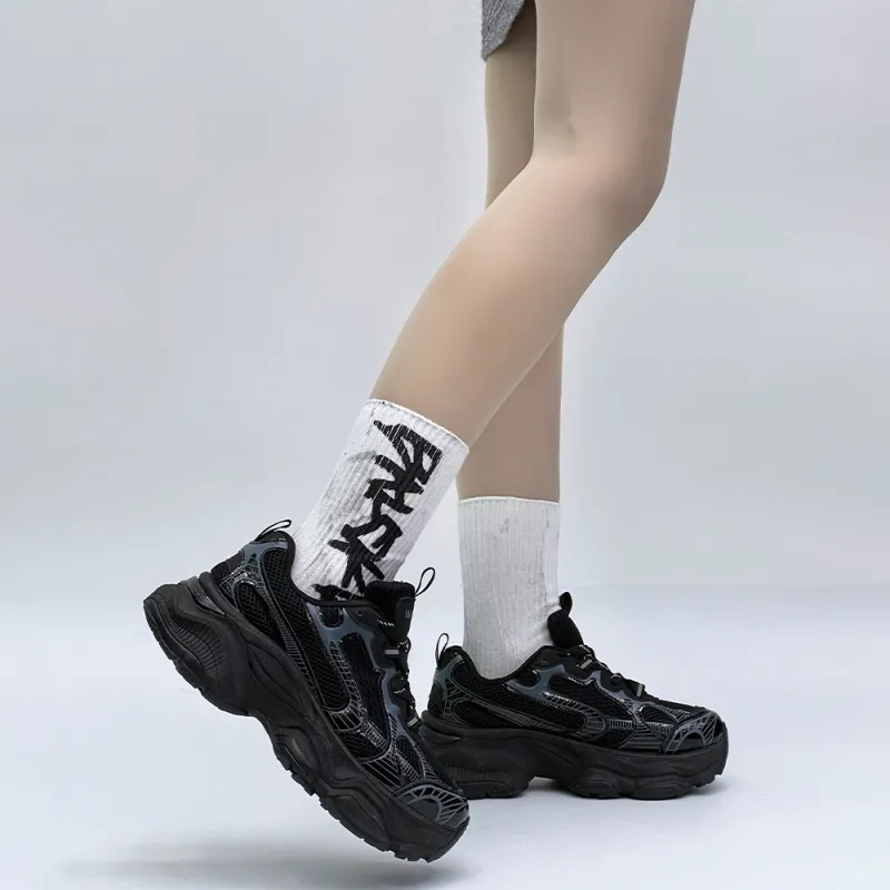 WENPU Cushioned Wear-Resistant Height Increasing Low-Top Chunky Sneakers 5cm Unisex-20
