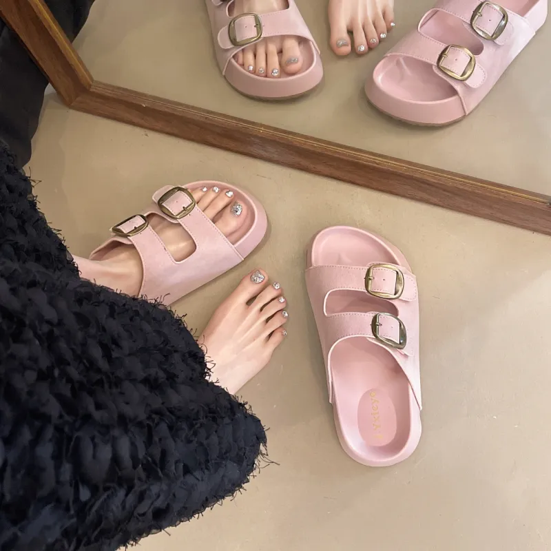 WENPU PVC Polyvinyl Chloride Stitching Slip Resistant Abrasion Resistant Slide Slippers Women's-18