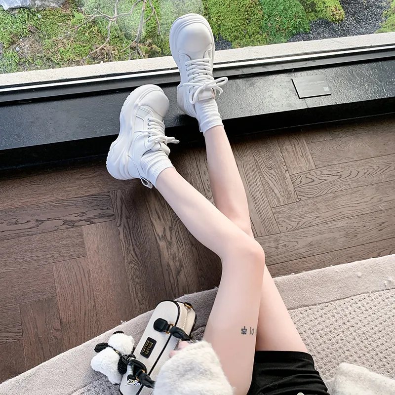 WENPU Height Increasing Lightweight Breathable Low-Top Casual Shoes Women's-5