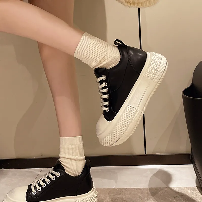 WENPU Slip-Resistant Lightweight Height Increasing Low-Top Casual Shoes Women's-6