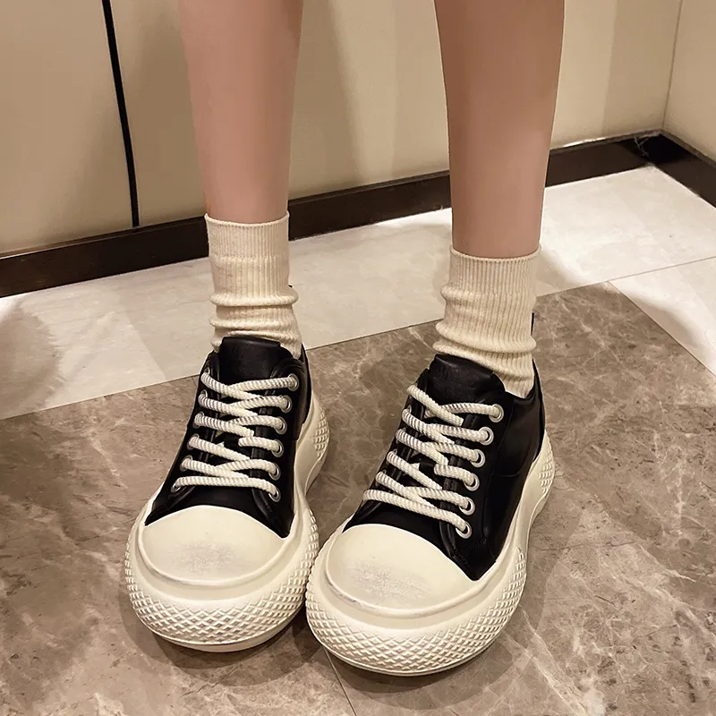 WENPU Slip-Resistant Lightweight Height Increasing Low-Top Casual Shoes Women's-5