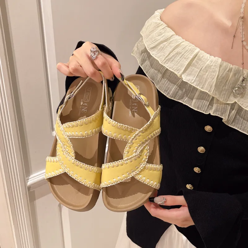WENPU One Strap Sandals Women's-11