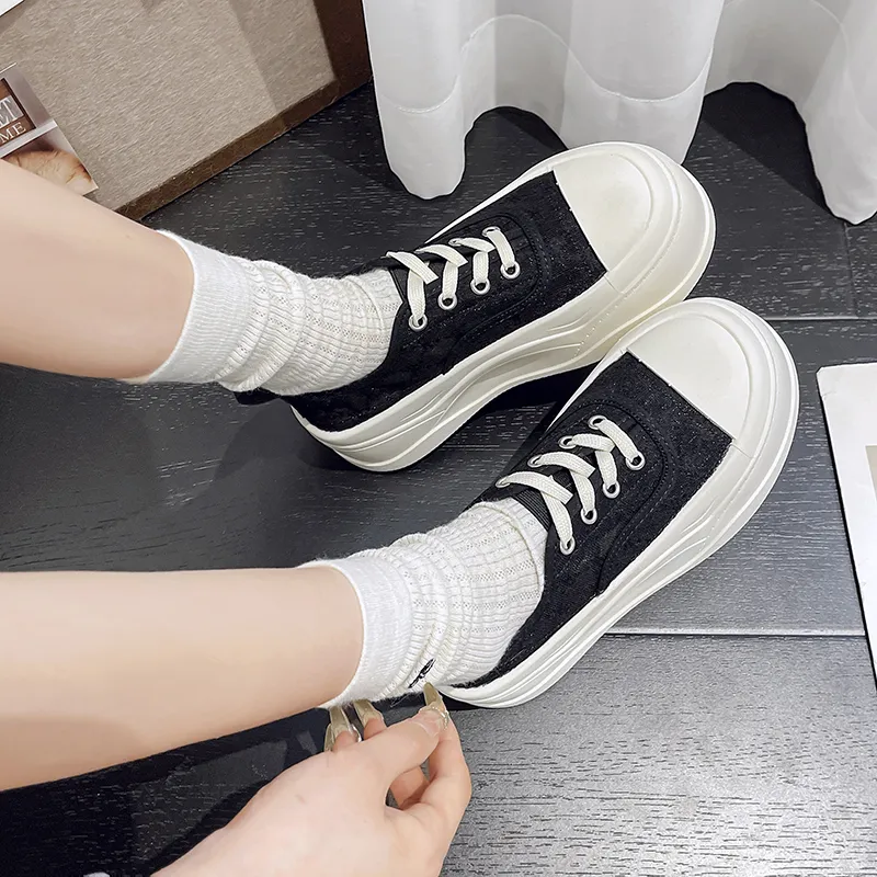 WENPU Lightweight Breathable Height Increasing Low Top Skateboard Shoes Women's-9