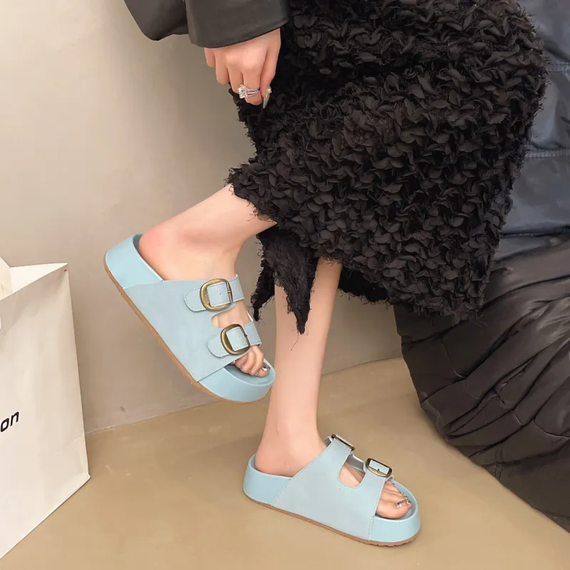 WENPU PVC Polyvinyl Chloride Stitching Slip Resistant Abrasion Resistant Slide Slippers Women's-15