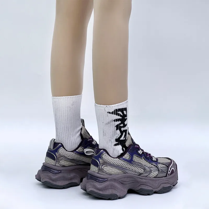 WENPU Cushioned Wear-Resistant Height Increasing Low-Top Chunky Sneakers 5cm Unisex-6