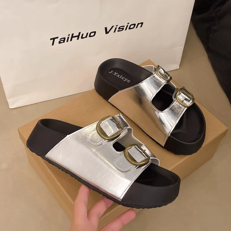 WENPU PVC Polyvinyl Chloride Stitching Slip Resistant Abrasion Resistant Slide Slippers Women's-10
