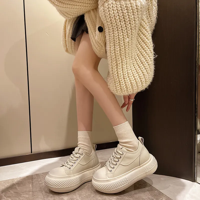 WENPU Slip-Resistant Lightweight Height Increasing Low-Top Casual Shoes Women's-13