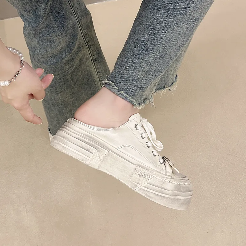 WENPU Slip Resistant, Lightweight, And Breathable Low Top Skateboard Shoes Women's White-3