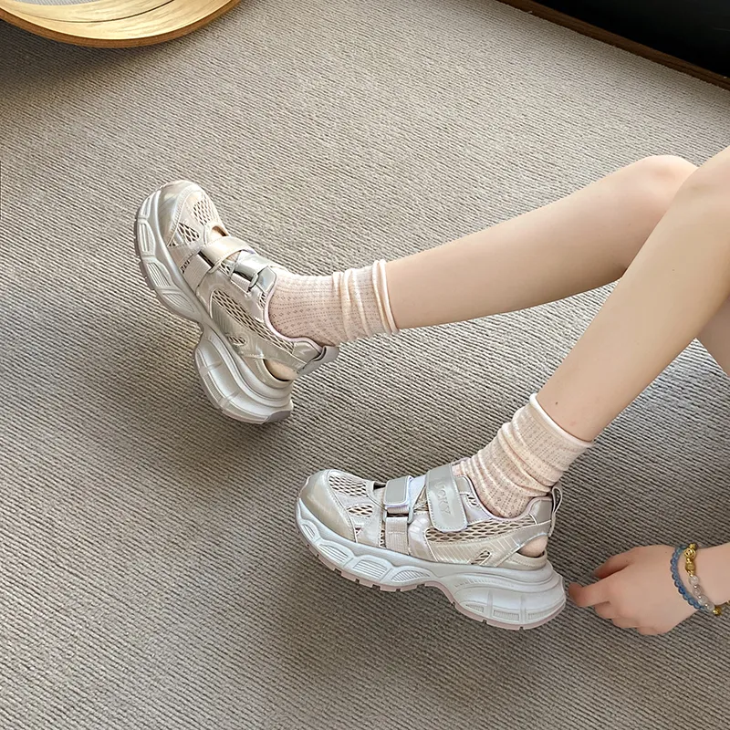 WENPU Cushioning, Breathable, Lightweight Low Top Chunky Sneakers Women's-6