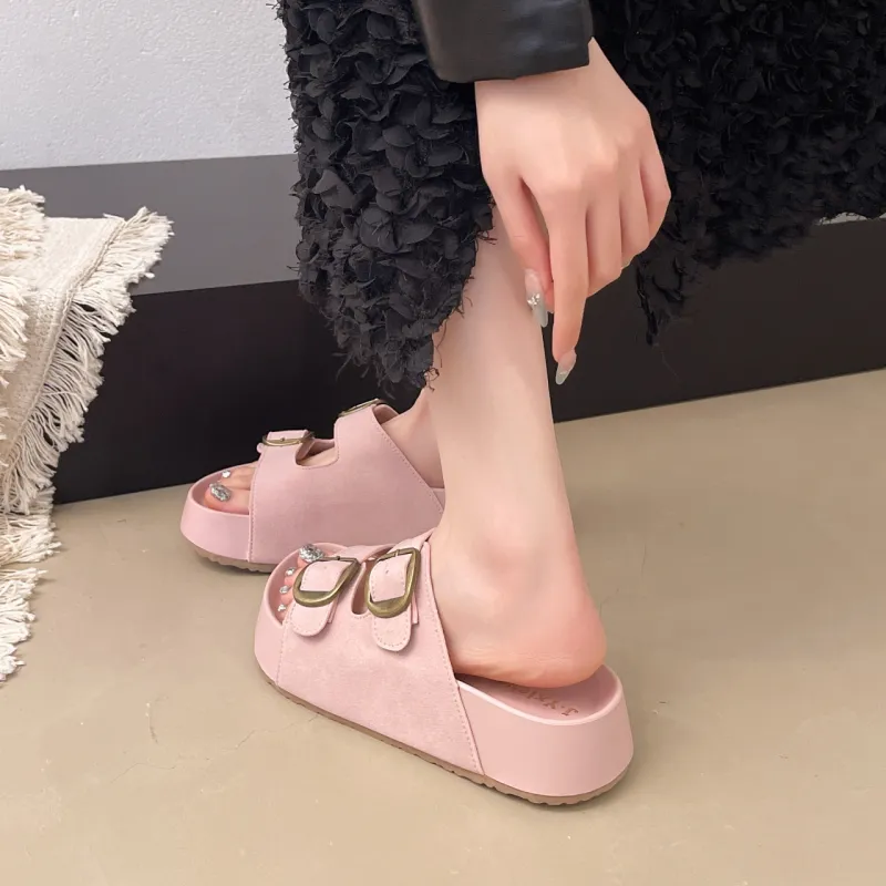 WENPU PVC Polyvinyl Chloride Stitching Slip Resistant Abrasion Resistant Slide Slippers Women's-17