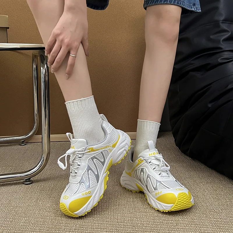 WENPU Cushioning And Breathable Low Top Chunky Sneakers Women's-2