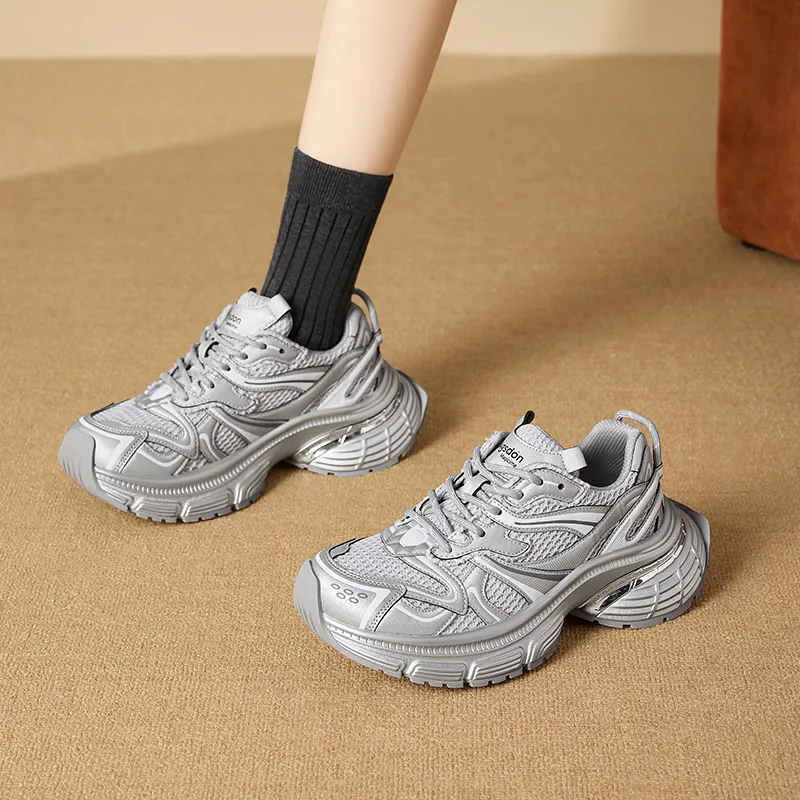 AGSDON Height Increasing Low-Top Chunky Sneakers Women's-5