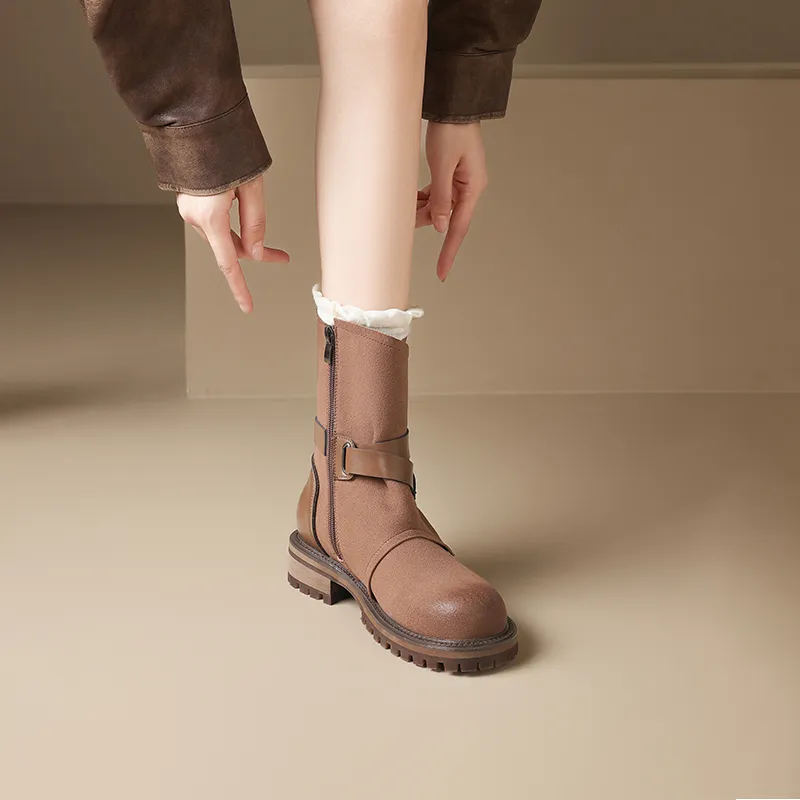 AGSDON Ankle Boots Women's Black/Brown-10