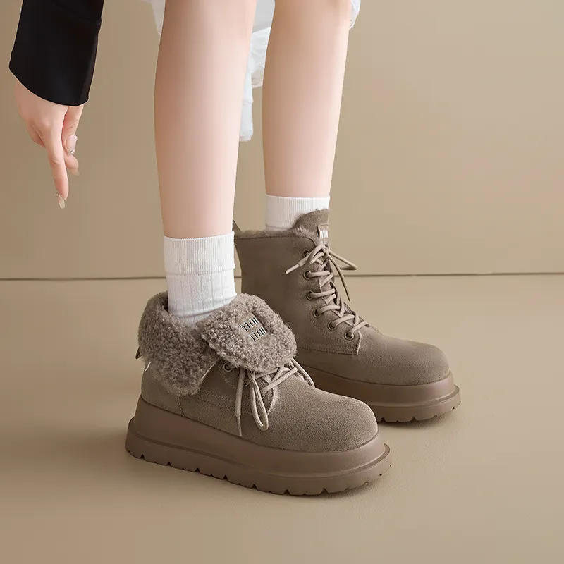 AGSDON Warm Short Snow Boots Women's-8