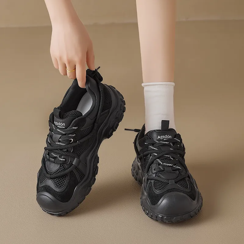 AGSDON Abrasion Resistant Slip Resistant Low Top Chunky Sneakers Women's-8