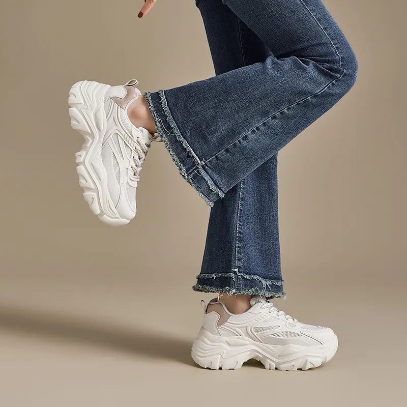 AGSDON Slip Resistant Low Top Chunky Sneakers Women's-2