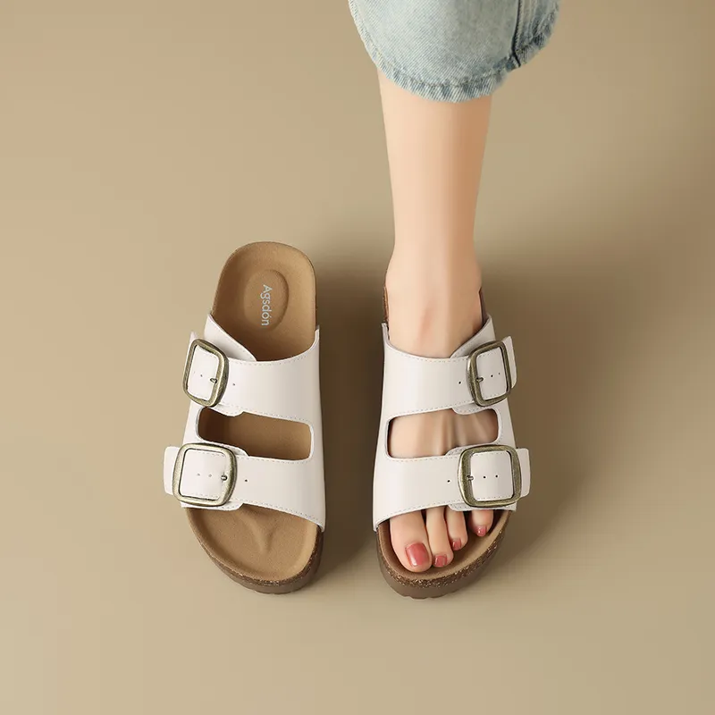 AGSDON PVC Polyvinyl Chloride Quiet Slide Slippers Women's-3