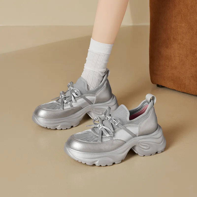 AGSDON Low Top Chunky Sneakers 6cm Women's-4