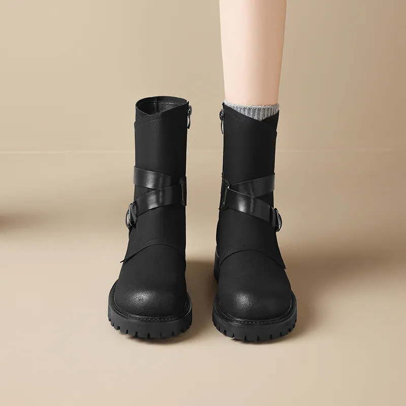 AGSDON Ankle Boots Women's Black/Brown-2