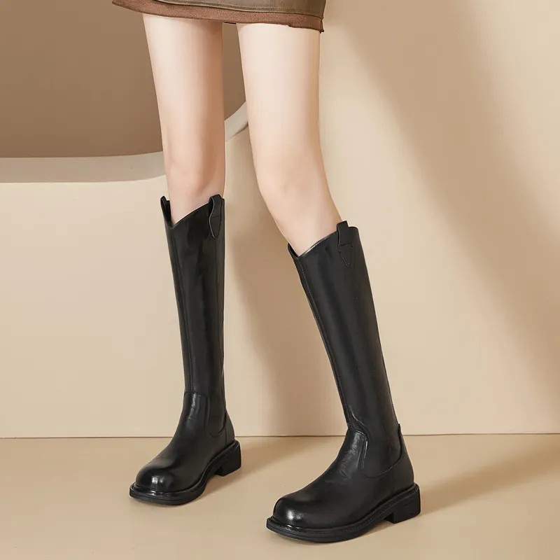 AGSDON Knee-high Boots 4cm Women's-2