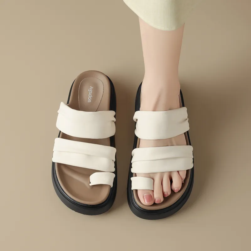 AGSDON PVC Chemical Fiber Abrasion Resistant Slide Slippers Women's-3