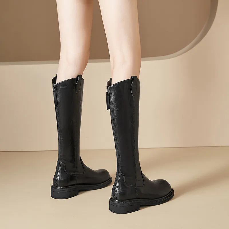 AGSDON Knee-high Boots 4cm Women's-4