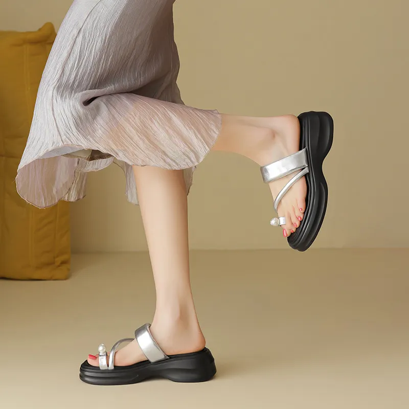 AGSDON Slide Slippers Women's Silver-2