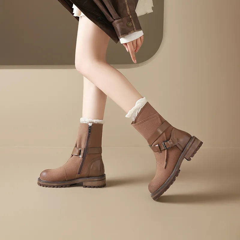 AGSDON Ankle Boots Women's Black/Brown-9