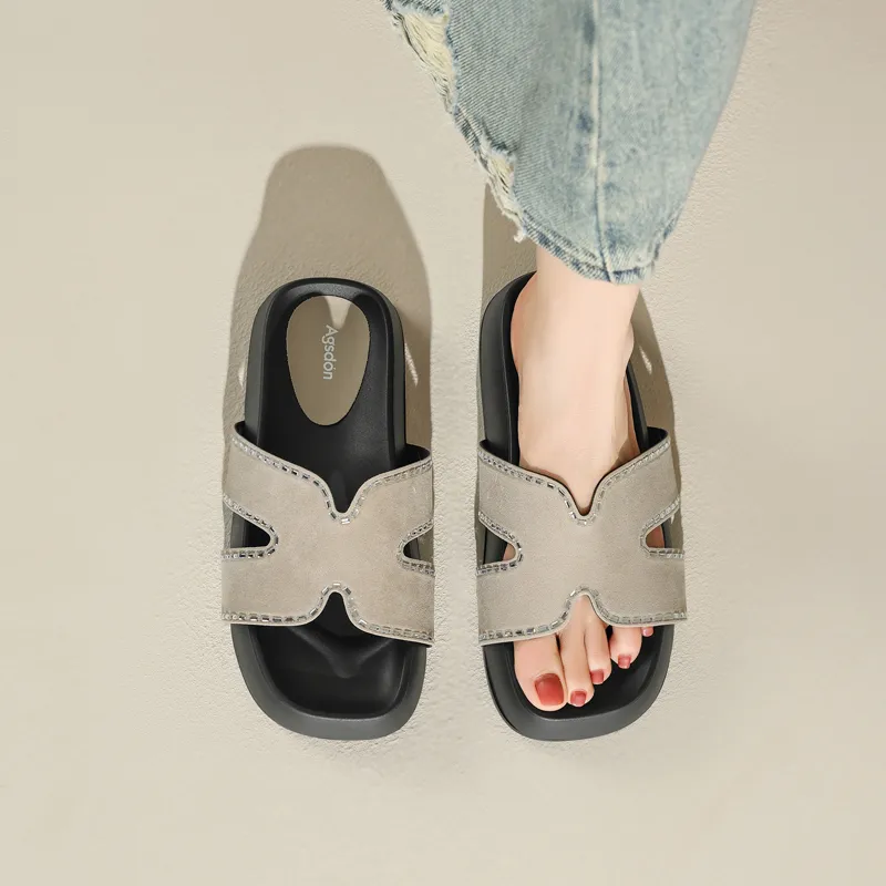 AGSDON Quiet Slip Resistant Slide Slippers Women's-3