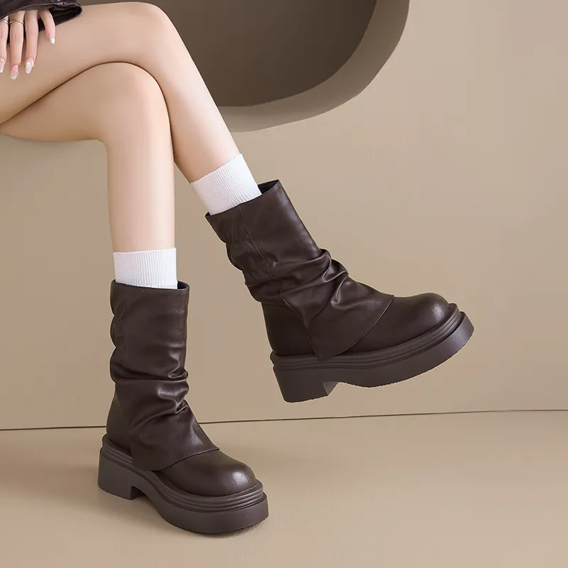 AGSDON Ankle Boots Women's Brown-14