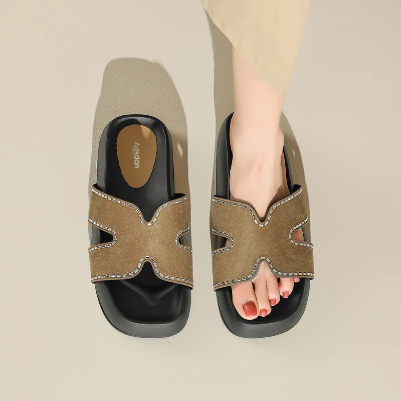 AGSDON Quiet Slip Resistant Slide Slippers Women's-10