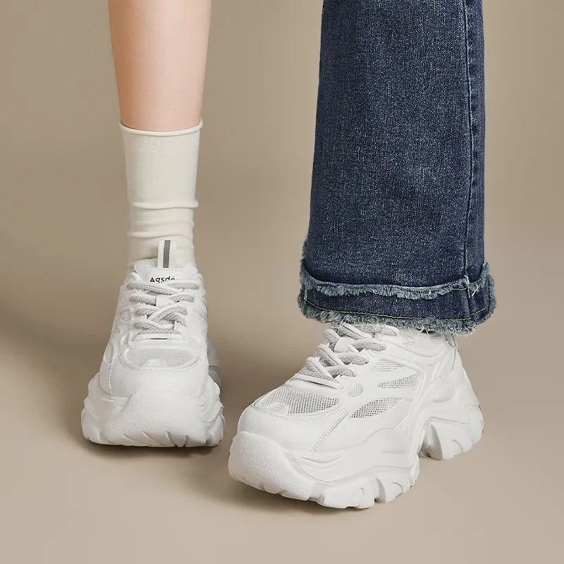 AGSDON Slip Resistant Low Top Chunky Sneakers Women's-9